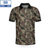 Golf Green And Grey Camouflage Golf Athletic Collared Men’s Polo Shirt