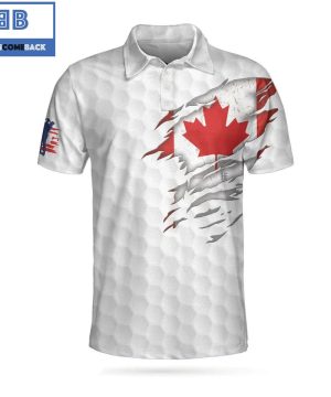 Golf Canada Flag Red Maple Leaf Athletic Collared Men's Polo Shirt