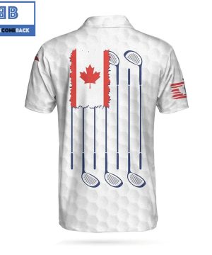 Golf Canada Flag Red Maple Leaf Athletic Collared Men's Polo Shirt