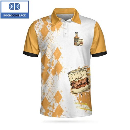 Golf Drink Whisky And Take Naps Argyle Pattern Athletic Collared Men’s Polo Shirt