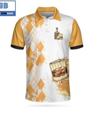 Golf Drink Whisky And Take Naps Argyle Pattern Athletic Collared Men's Polo Shirt