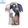 Golf American Flag White Athletic Collared Men’s Polo Shirt