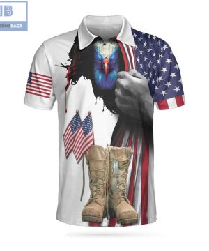 Golf Eagle American Flag Every Veteran Is A Hero Athletic Collared Men’s Polo Shirt