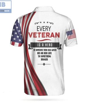 Golf Eagle American Flag Every Veteran Is A Hero Athletic Collared Men’s Polo Shirt