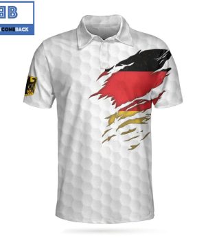 Golf Germany Flag Golf Ball Pattern Athletic Collared Men’s Polo Shirt