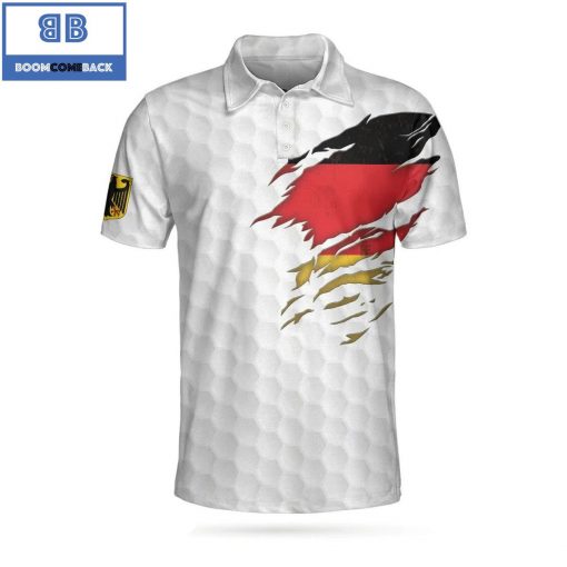 Golf Germany Flag Golf Ball Pattern Athletic Collared Men’s Polo Shirt