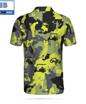 Golf Green And Grey Camouflage Golf Athletic Collared Men’s Polo Shirt