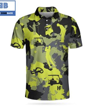 Golf Green And Grey Camouflage Golf Athletic Collared Men’s Polo Shirt