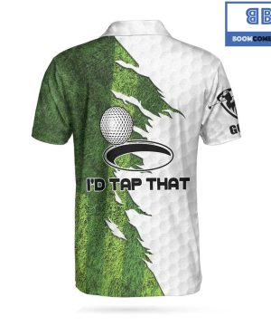 Golf I’d Tap That Grass Pattern Athletic Collared Men’s Polo Shirt