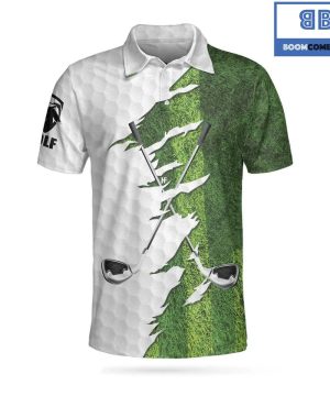 Golf I'd Tap That Grass Pattern Athletic Collared Men's Polo Shirt