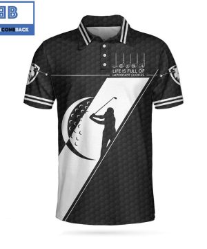 Golf Life Is Full Of Important Choices With Golf Ball Pattern Athletic Collared Men’s Polo Shirt