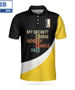 Golf My Secret Birdie Bogey Eagle Par Athletic Collared Men’s Polo Shirt