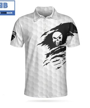 Golf Never Underestimate An Old Man With A Golf Club With White Skull Ripped Athletic Collared Men’s Polo Shirt