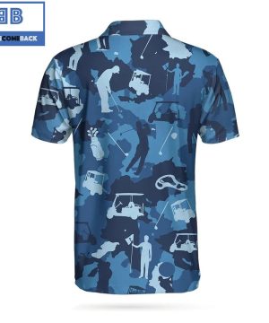 Golf Ocean Blue Camouflage Athletic Collared Men’s Polo Shirt