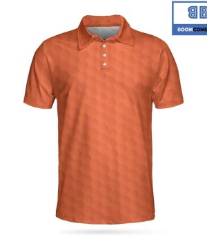 Golf Orange Golf Ball Pattern Athletic Collared Men’s Polo Shirt