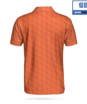 Golf Orange Golf Ball Pattern Athletic Collared Men’s Polo Shirt