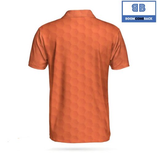 Golf Orange Golf Ball Pattern Athletic Collared Men’s Polo Shirt