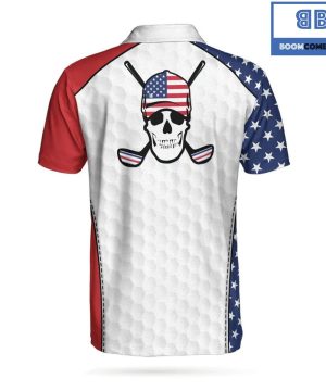 Golf Skull Wear American Flag Hat Athletic Collared Men’s Polo Shirt