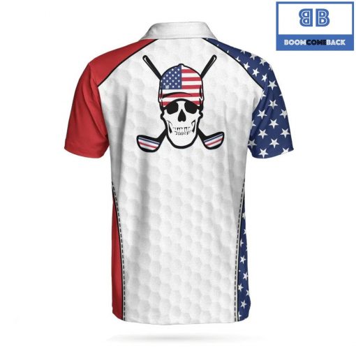 Golf Skull Wear American Flag Hat Athletic Collared Men’s Polo Shirt