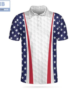 Golf Skull Wear American Flag Hat Golf Ball Pattern Athletic Collared Men’s Polo Shirt