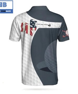 Golf Swing American Flag Golf Ball Texture Athletic Collared Men's Polo Shirt