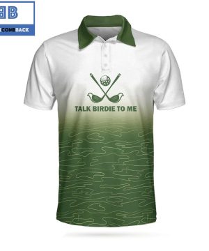 Golf Talk Birdie To Me Golf Grass Pattern Athletic Collared Men’s Polo Shirt