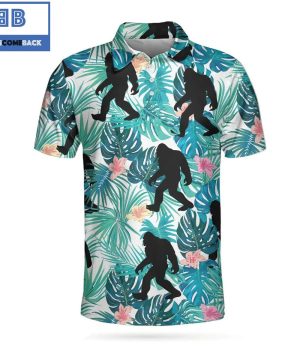 Golf Tropical Floral And Leaves Athletic Collared Men’s Polo Shirt