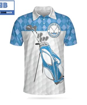 Golf Weapons Of Grass Destruction Blue Argyle Pattern Athletic Collared Men’s Polo Shirt