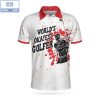 Golf Weapons Of Grass Destruction White And Navy Argyle Pattern Athletic Collared Men’s Polo Shirt