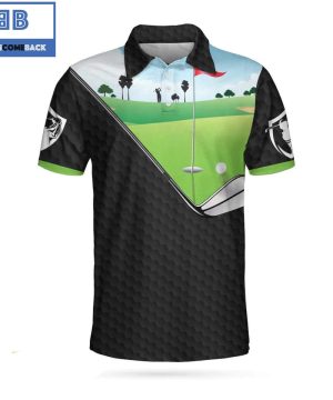 Golf Yes I Do Have A Retirement Plan Black Golf Pattern Athletic Collared Men’s Polo Shirt