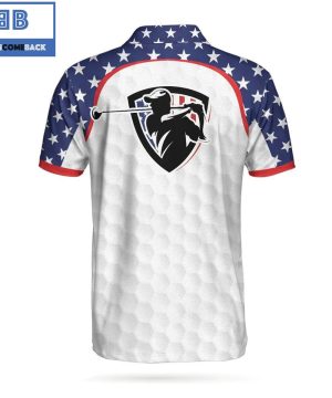 Golfer And American Flag Golf Pattern Athletic Collared Men’s Polo Shirt