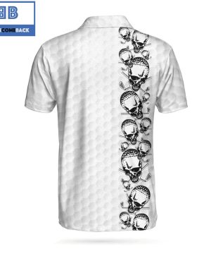 Golfing Skull Golf Ball With Golf Ball Pattern Athletic Collared Men’s Polo Shirt