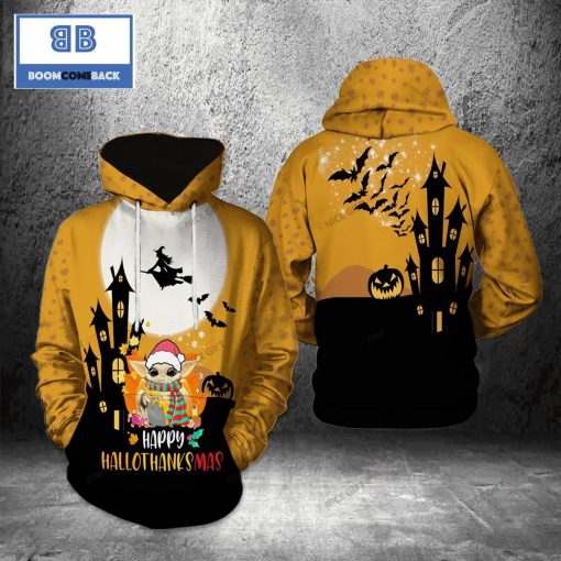 Grogu Happy Hallothanksmas 3D Hoodie