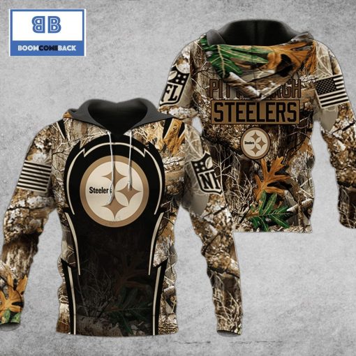 Hunting Realtree Camo-Pittsburgh Steelers 3D Hoodie