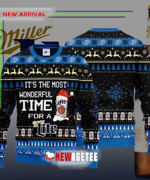 Its The Most Wonderful Time For A Miller Lite Beer Ugly Christmas Sweater