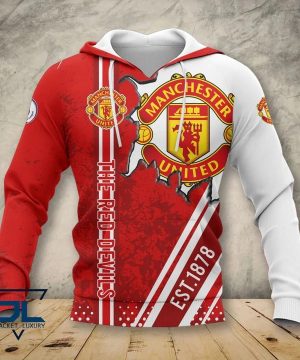 Manchester United The Red Devils 3D Hoodie Zip Hoodie Bomber T-Shirt