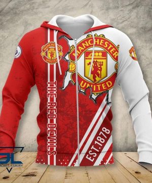 Manchester United The Red Devils 3D Hoodie Zip Hoodie Bomber T-Shirt 3