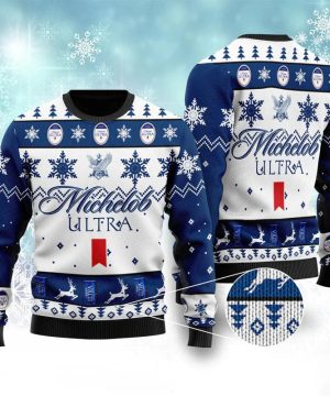 Michelob2BUltra2BBlue2BSnowflake2BPattern2BChristmas2B3D2BSweater2B4 Mt4hb