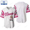 Minnie Mouse White Pink Baseball Jersey