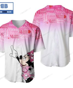 Minnie Mouse White Pink Baseball Jersey