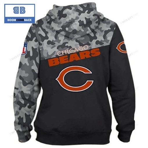 NFL Chicago Bears Black 3D Hoodie