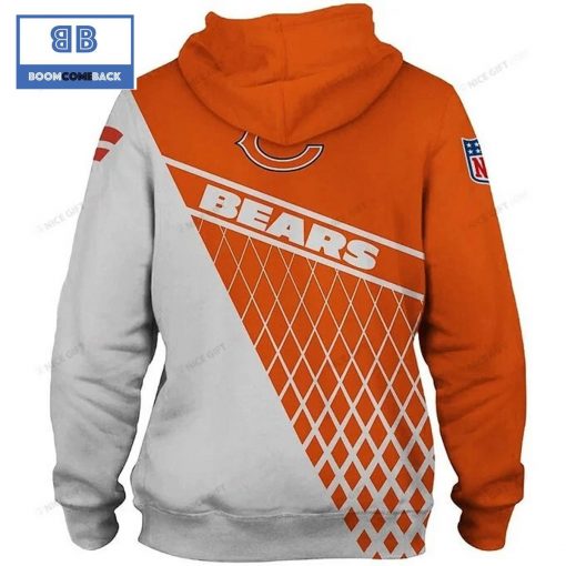 NFL Chicago Bears White 3D Hoodie