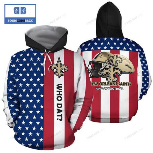 NFL New Orleans Saints Ameria Flag 3D Hoodie