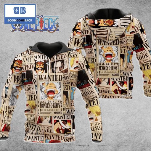 One Piece Wanted Poster 3D Hoodie