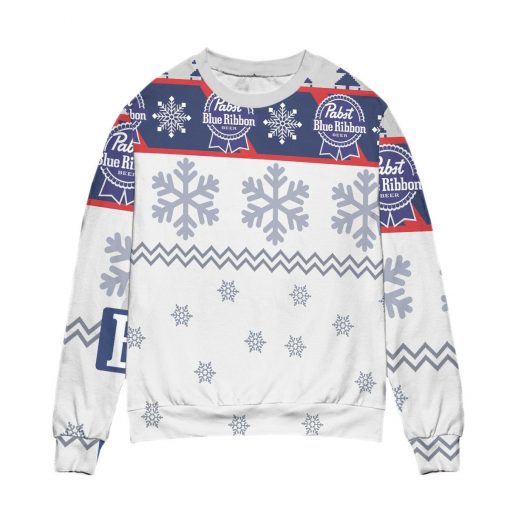 Pabst Blue Ribbon Beer Christmas White 3D Sweater