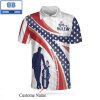 Golf United Kingdom Flag Golf Texture Blue Golfer Athletic Collared Men’s Polo Shirt