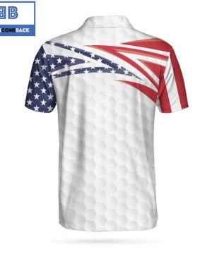 Personalized American Flag Golfer The Nineteenth Hole Athletic Collared Men’s Polo Shirt