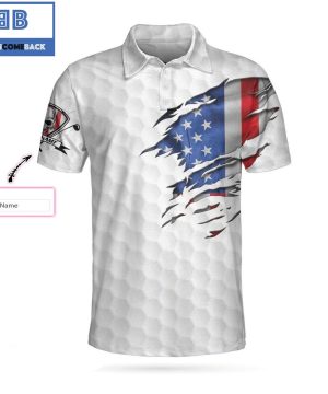 Personalized American Flag Golfing Skeleton Golf It Takes A Lot Of Balls To Golf The Way I Do Athletic Collared Men’s Polo Shirt