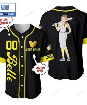 Personalized Beauty And The Beast Belle Black Baseball Jersey