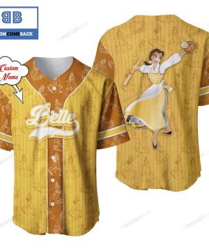 Personalized Beauty And The Beast Belle Yellow Baseball Jersey